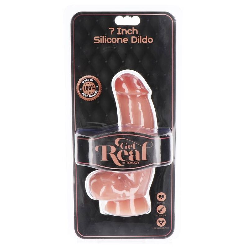 GET REAL - DILDO DE SILICONA 18 CM W BOLAS PELE