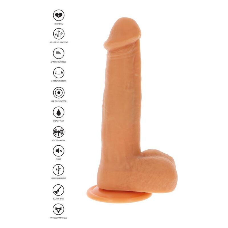 Get Real - Contas Rotativas Vibrando Pele Dildo