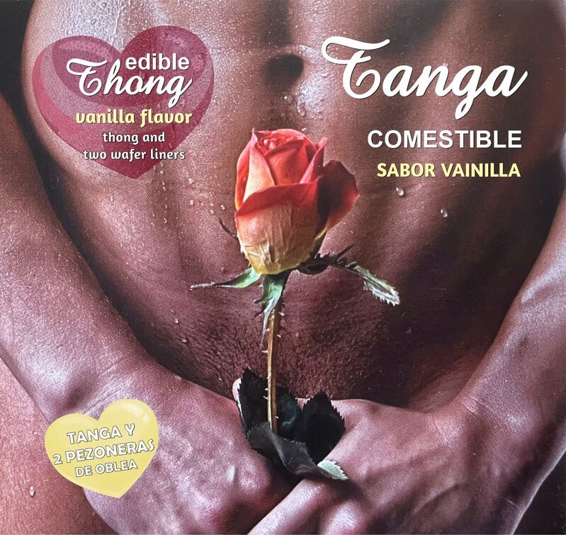 Hotflowers - Tanga Homem + 2 Bicos Oblea Baunilha