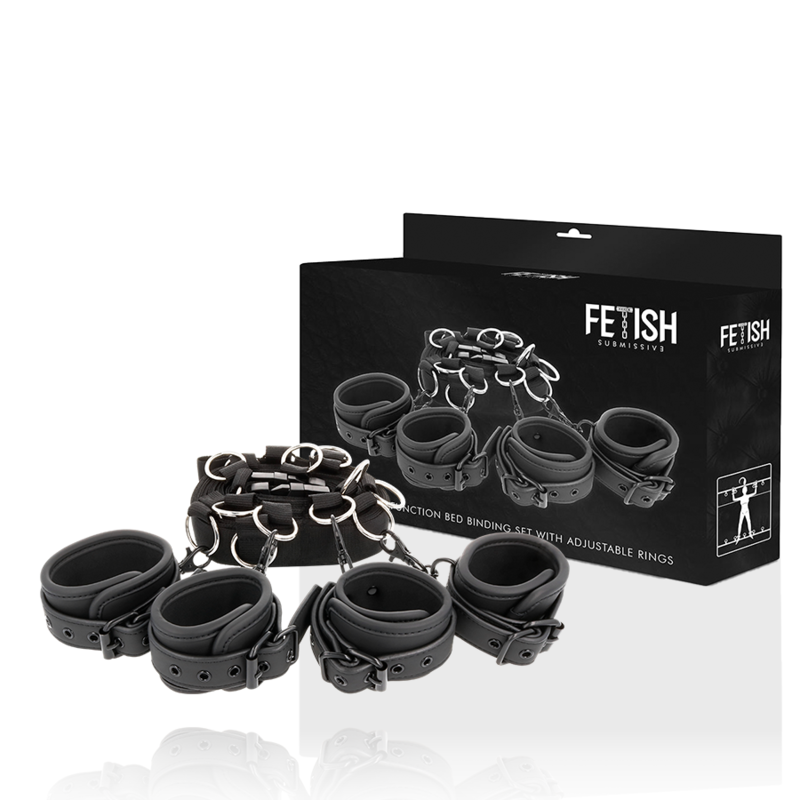 FETISH SUBMISSIVE - CONJUNTO DE CONTENÇÃO DE LUXO PARA CAMA COM FORRO EM NEOPRENO - Sex Shop Sexy