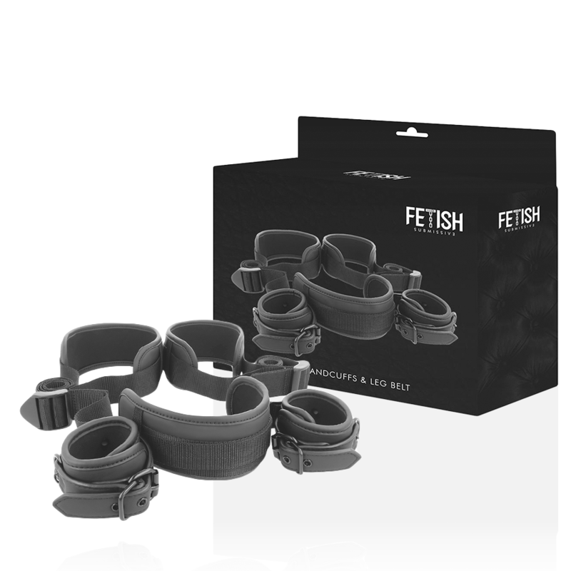 FETISH SUBMISSIVE - POSIÇÃO PERNAS ABERTAS COM ALGEMAS COM FORRO NEOPRENO - Sex Shop Sexy