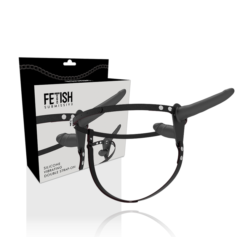 ARNES SUMISIVO FETISH - VIBRADOR PRETO DE DUPLA PENETRAO