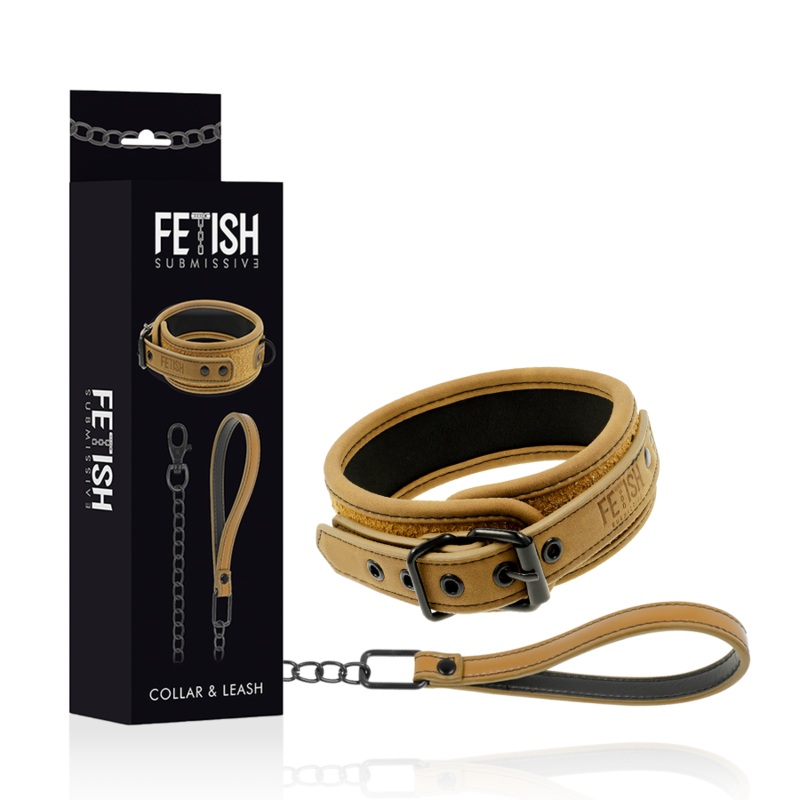 FETISH SUBMISSIVE ORIGIN - COLAR DE CORRENTE COM FORRO DE NEOPRENO