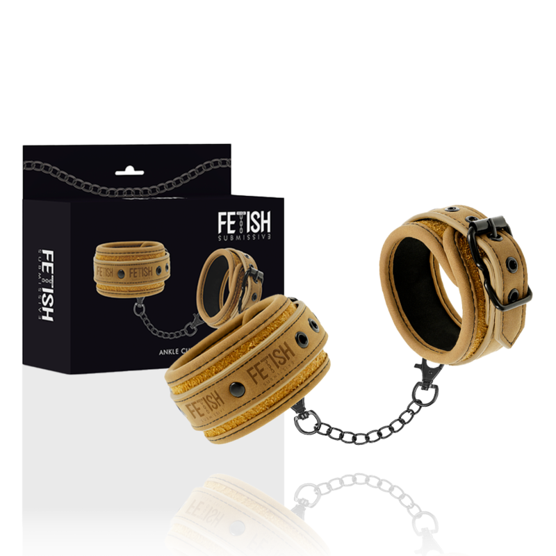 FETISH SUBMISSIVE ORIGIN - PUNKOS DE TORNOZELO DE COURO VEGANO COM FORRO DE NEOPRENE