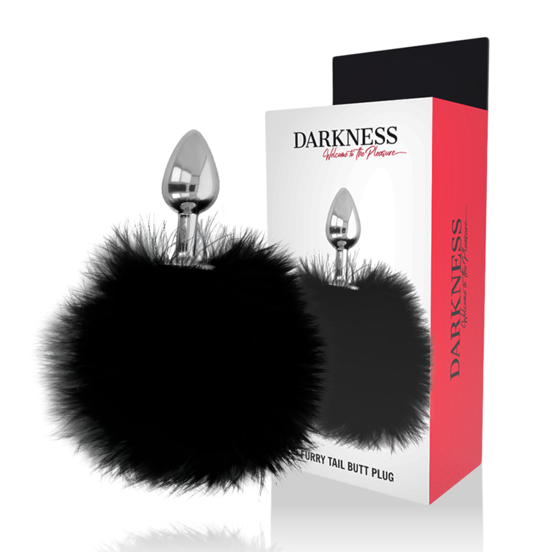 DARKNESS - BUTTPLUG ANAL EXTRA COM CAUDA PRETA 7 CM