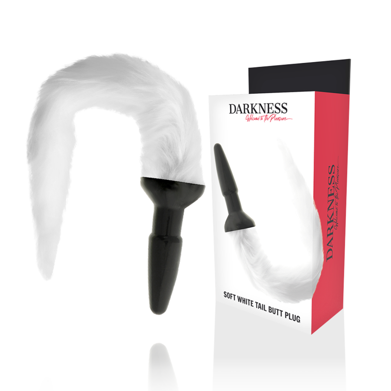 DARKNESS - PLUG ANAL EM SILICONE COM CAUDA BRANCA
