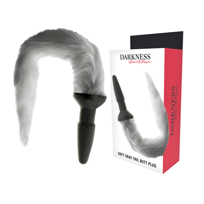 DARKNESS - PLUG ANAL DE SILICONA COM CAUDA CINZA