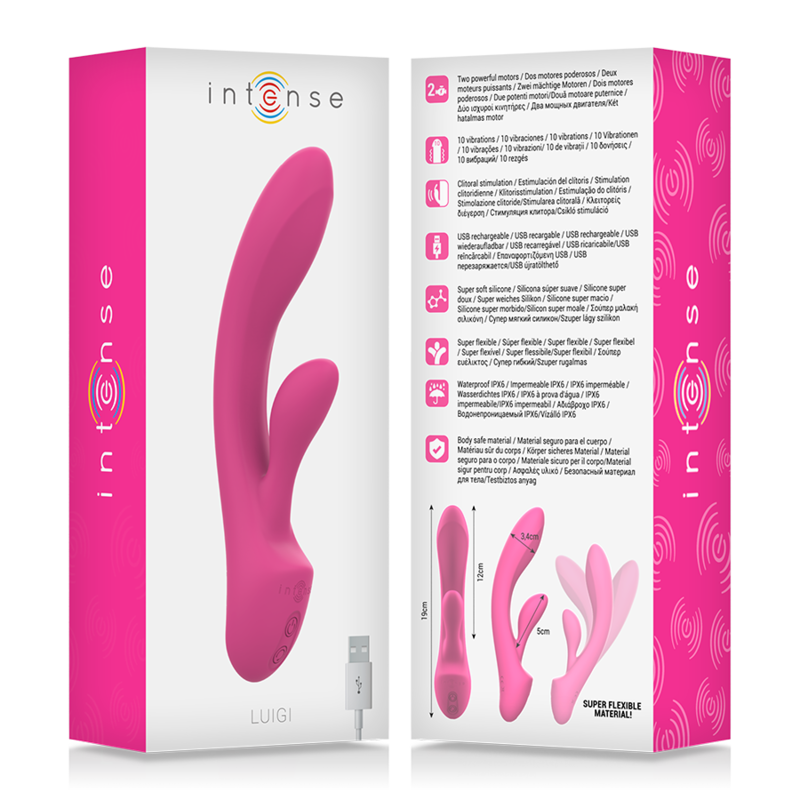 INTENSO - VIBRADOR LUIGI COELHO ROSA SILICONA LÍQUIDO