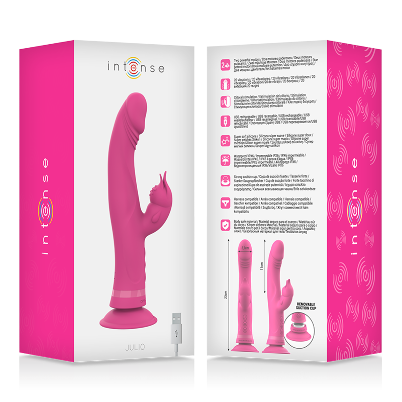 INTENSO - VIBRADOR JULIO COELHO ROSA SILICONA