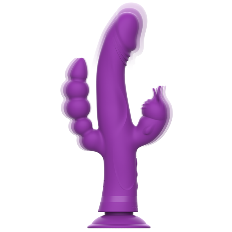 INTENSE - VIBRADOR DE SILICONA CASANOVA COELHO TRIPLO MOTOR ROXO