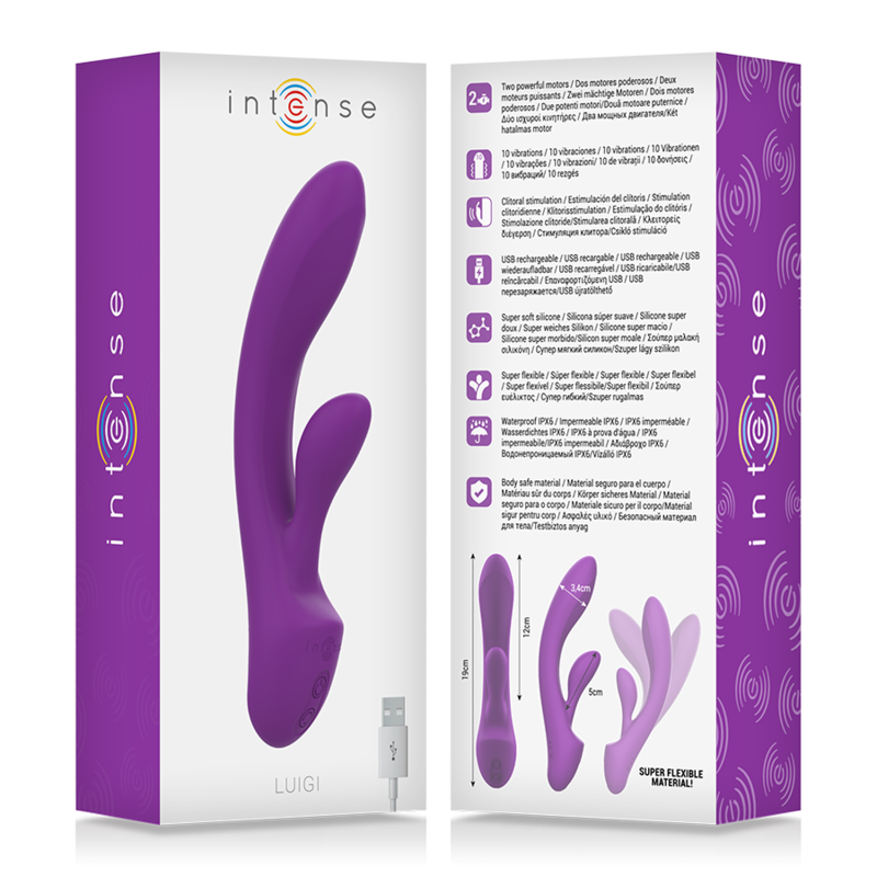 INTENSO - VIBRADOR LUIGI COELHO SILICONA LÍQUIDO ROXO