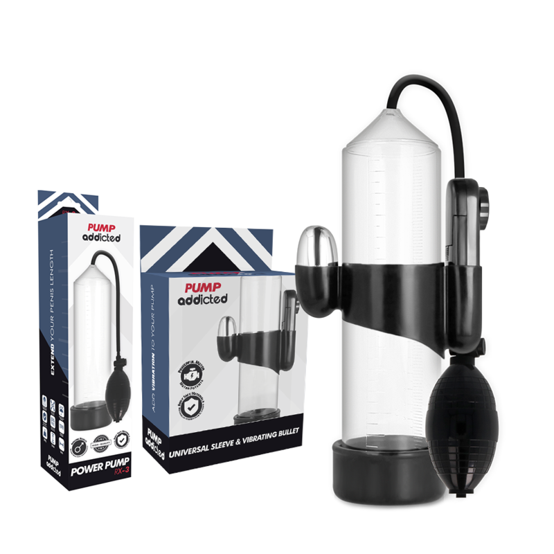 BOMBA ADICTO - VIBRADOR RX3 TRANSPARENTE
