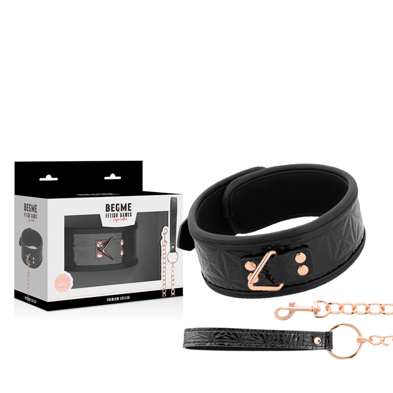 BEGME - COLLAR DE COURO VEGANO PREMIUM EDICIÓN NEGRA