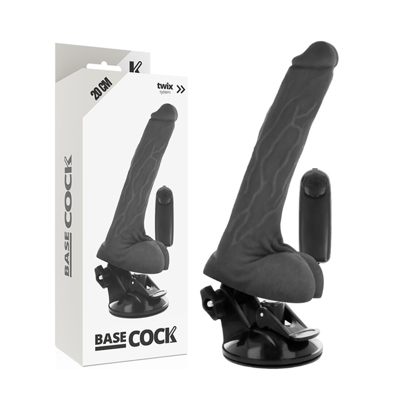 Basecock - Vibrador de Control Remoto Natural Realista con Testículos 20 cm x 4 cm
