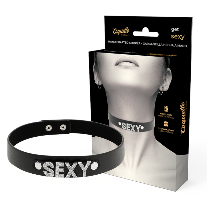 COQUETA CHIC DESIRE - GARGANTILHA SEXY DE COURO VEGANO