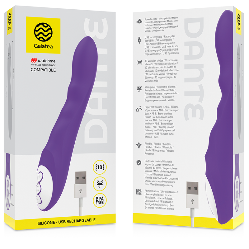 GALATEA - VIBRADOR DANTE LILA COMPATÍVEL COM A TECNOLOGIA WATCHME WIRELESS