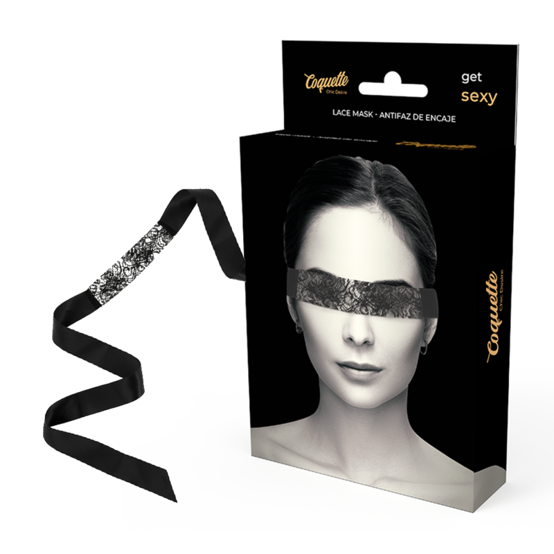 COQUETA CHIC DESIRE - MSCARA DE RENDA PRETA COM FITA