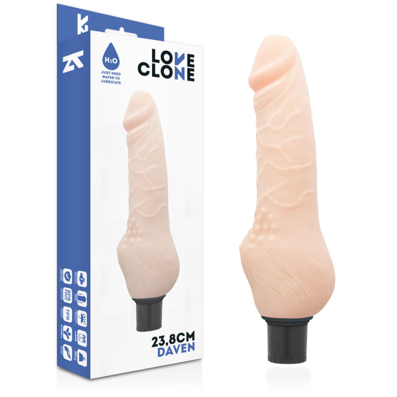 LOVECLONE - DAVEN AUTO LUBRICACIÓN REALÍSTICA 23.8 CM -O- 3.8 CM