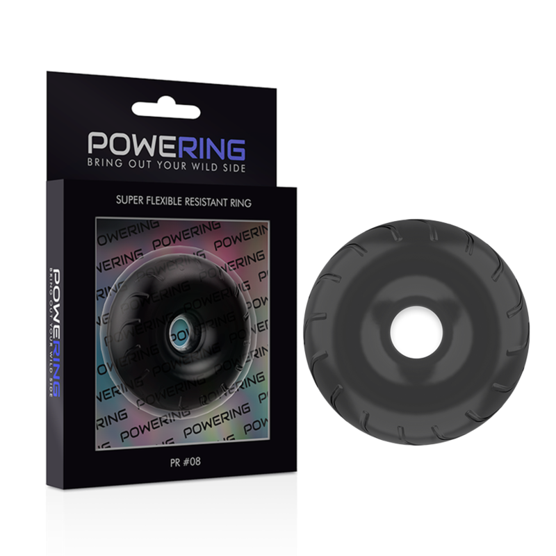 POWERING - ANILLO PARA PENE SUPER FLEXIBLE Y RESISTENTE 5CM PR08 NEGRO