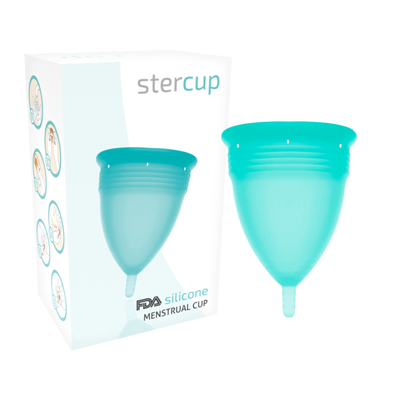 STERCUP - COPO MENSTRUAL DE SILICONA FDA AGUAMARINA - TAMANHO L