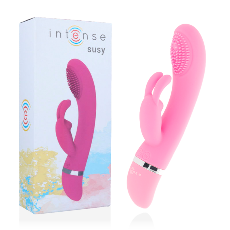INTENSE - SUSY VIBRADOR OSCILANTE SILICONE COELHO ROSA - Sex Shop Sexy