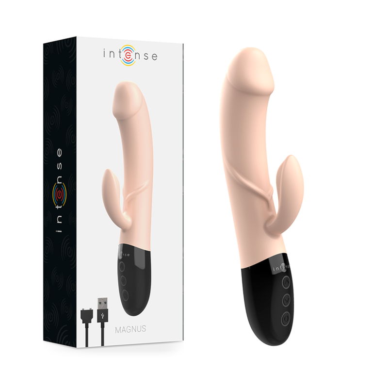 INTENSO - VIBRADOR RECARREGVEL MAGNUS DUAL NATURAL