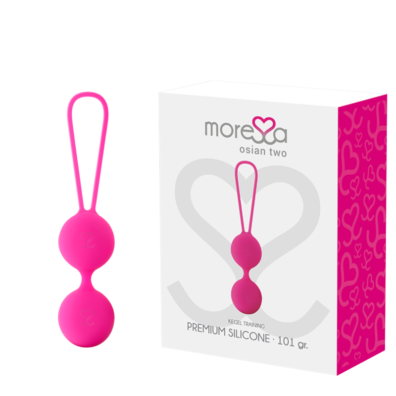 MORESSA - OSIAN TWO EXERCÍCIOS DE REEDUCAÇÃO PÉLVICA 101 g PREMIUM SILICONE ROSA - Sex Shop Sexy