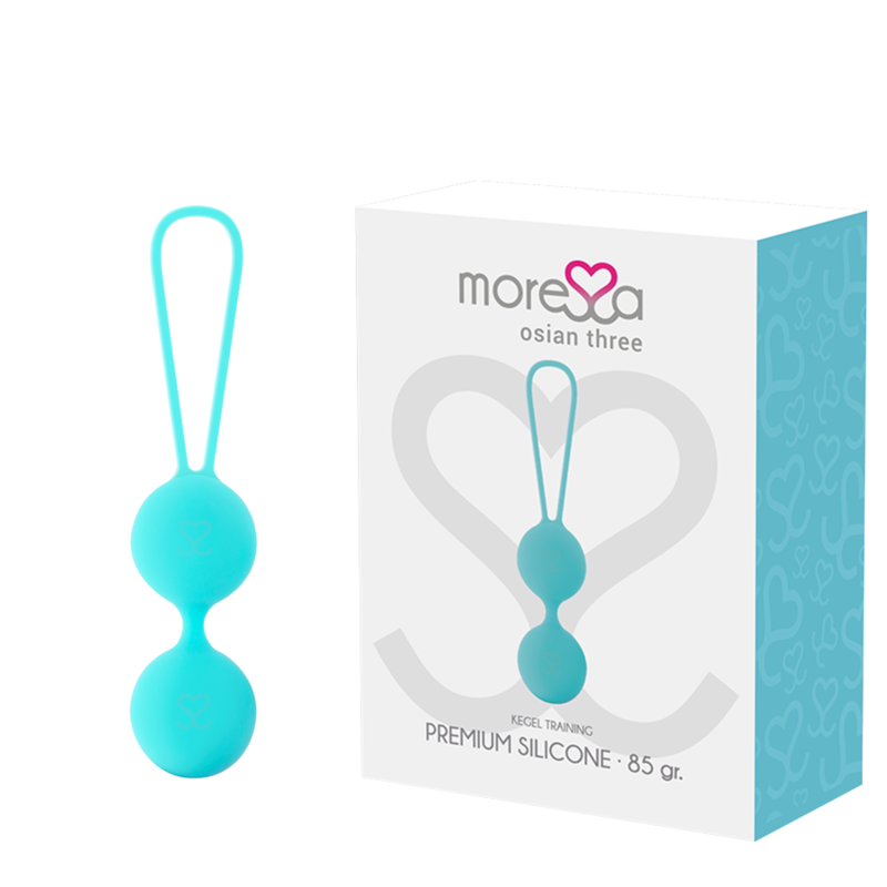 MORESSA - OSIAN THREE EXERCÍCIOS DE REEDUCAÇÃO PÉLVICA 85 g PREMIUM SILICONE TURQUESA - Sex Shop Sexy
