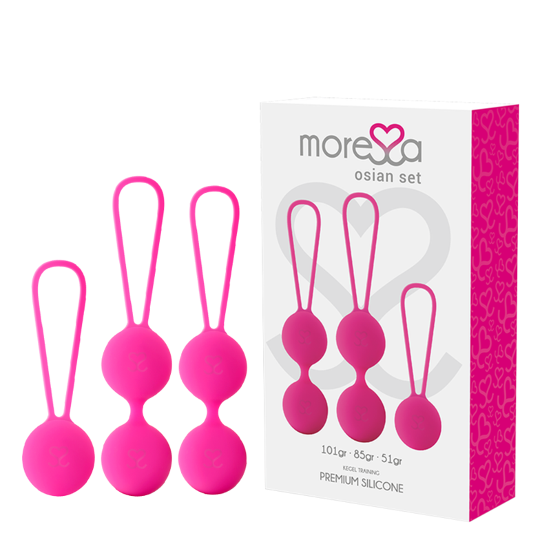 MORESSA - OSIAN SET PREMIUM SILICONE ROSA (Osian One - 51 g | Osian Two - 101 g | Osian Three - 85 g) - Sex Shop Sexy