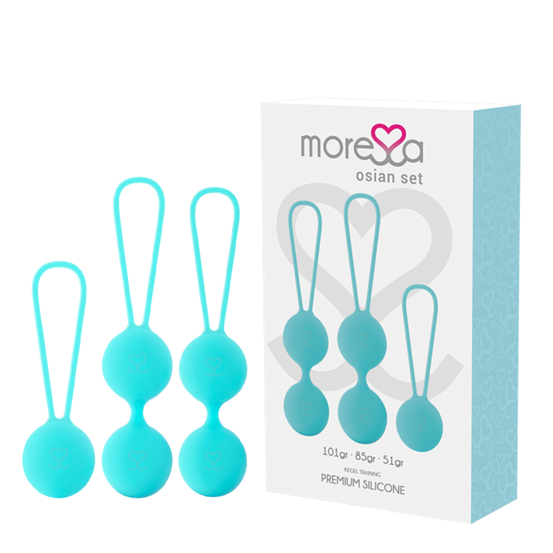 MORESSA - OSIAN SET PREMIUM SILICONE TURQUESA (Osian One - 51 g | Osian Two - 101 g | Osian Three - 85 g) - Sex Shop Sexy