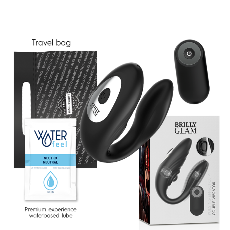 BRILLY GLAM- CONTROL REMOTO PULSANTE Y VIBRATÓRIO DE CASAL