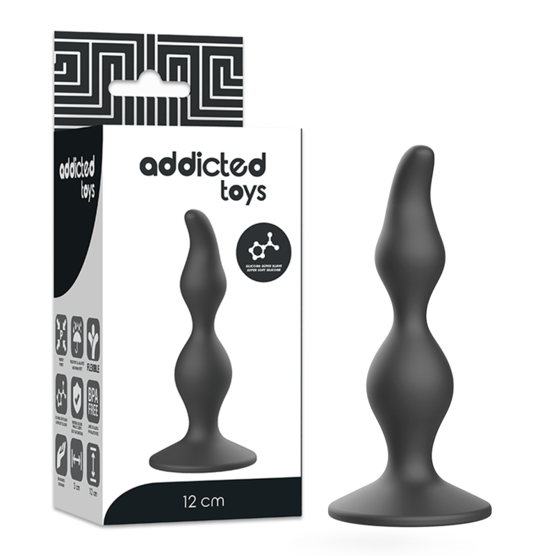 JUGUETES ADICTO - PLUG SEXUAL ANAL 12 CM NEGRO