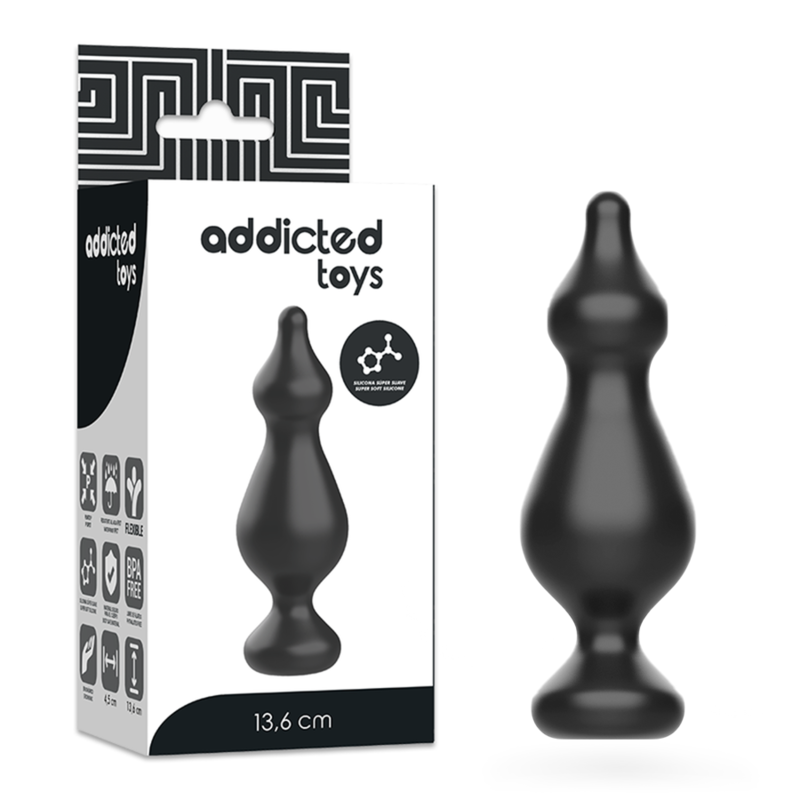 JUGUETES ADICTO - PLUG ANAL SEXUAL 13.6 CM NEGRO
