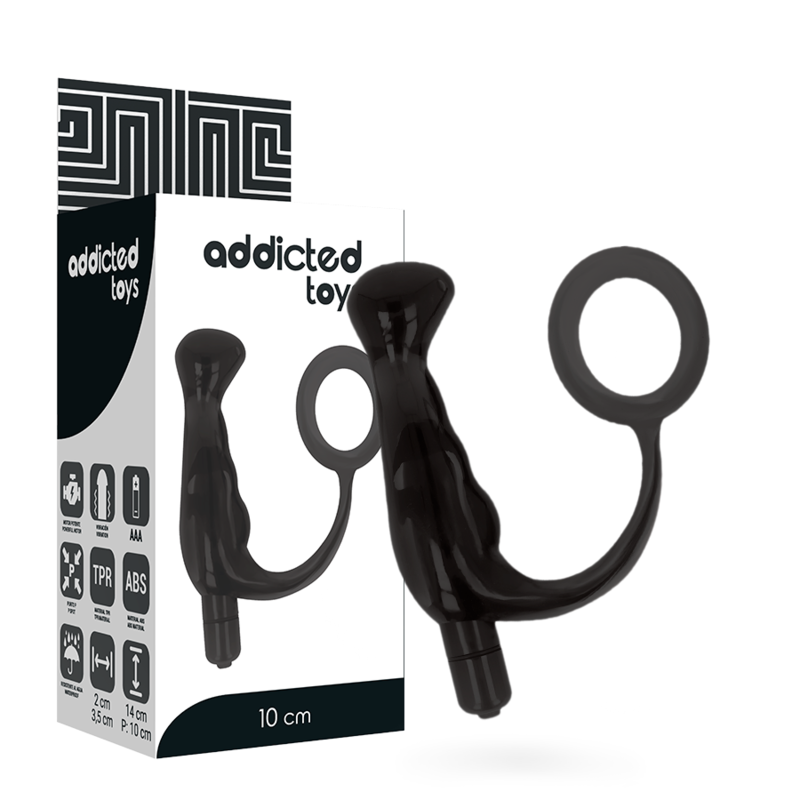 ADDICTED TOYS - VIBRADOR PROST TICO NEGRO 10 CM