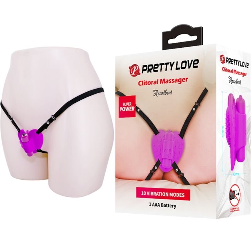 PRETTY LOVE - MASAJEADOR DE CLITORIS HEARTBEAT 10 MODOS DE VIBRAO ROXO