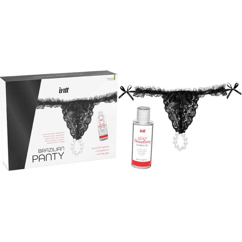 Lanzamientos INTT - Calça Preta Brasileira Com Pérolas E Gel Lubrificante 50 Ml