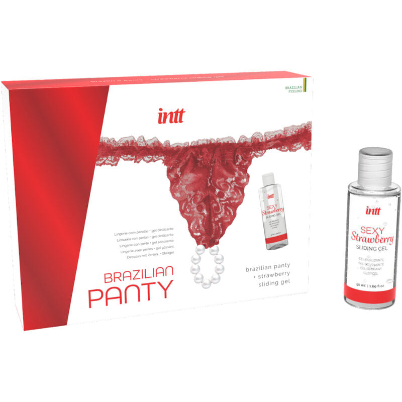 LANZAMIENTOS INTT - CALÇA VERMELHA BRASILEIRA COM Pérolas E GEL LUBRIFICANTE 50 ML