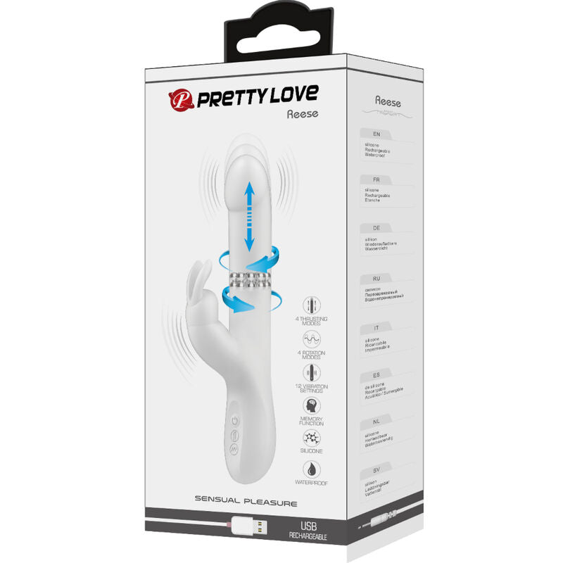 PRETTY LOVE - REESE VIBRADOR COM ROTAÇÃO PRATEADO