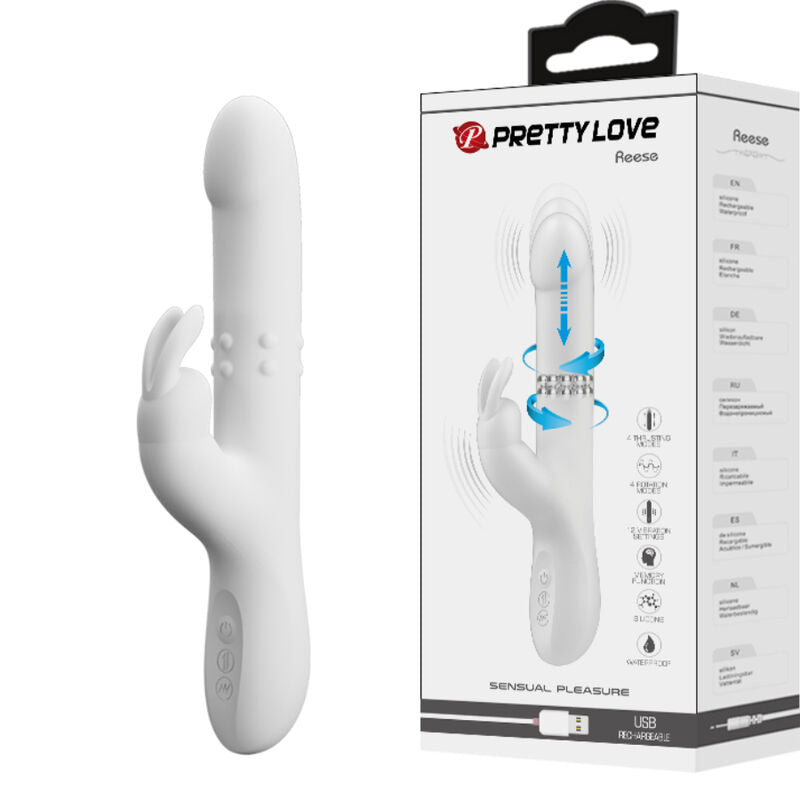PRETTY LOVE - REESE VIBRADOR COM ROTAÇÃO PRATEADO