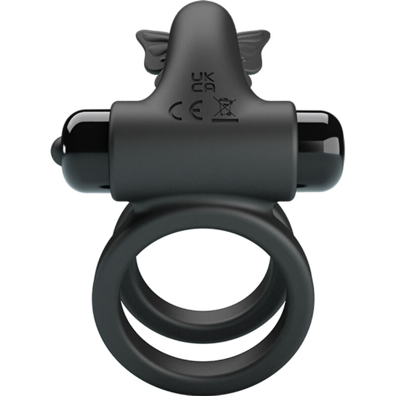 Pretty Love - Anel Vibrador Duplo Com Estimulador Preto