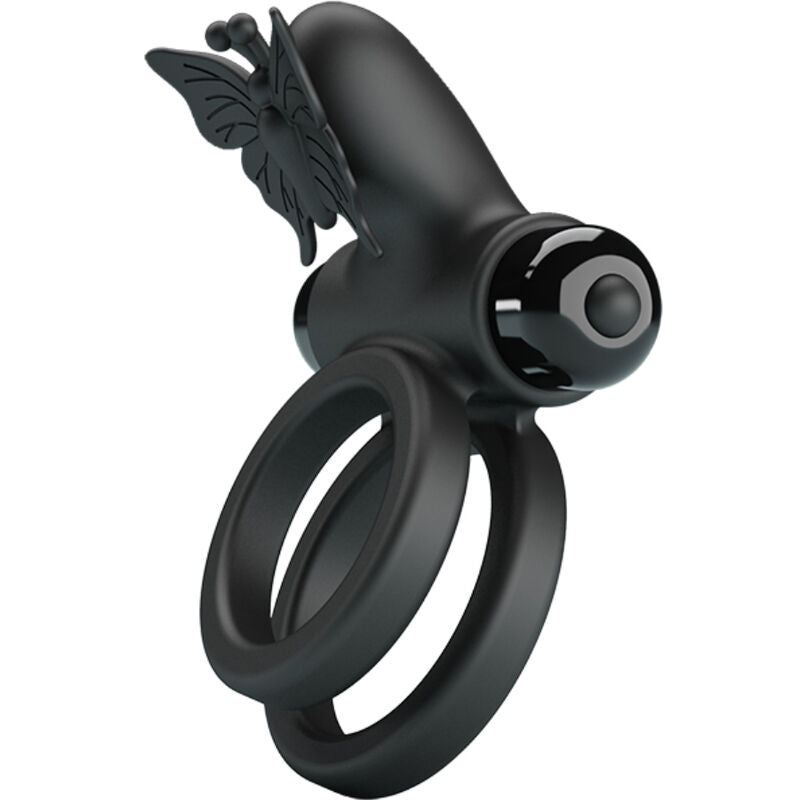 Pretty Love - Anel Vibrador Duplo Com Estimulador Preto