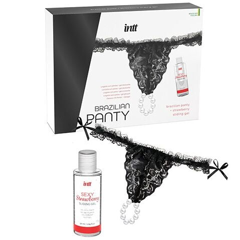 Lanzamientos INTT - Calça Preta Brasileira Com Pérolas E Gel Lubrificante 50 Ml