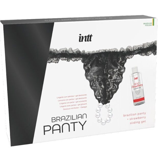 Lanzamientos INTT - Calça Preta Brasileira Com Pérolas E Gel Lubrificante 50 Ml