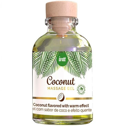 INTT - GEL DE MASAJE VEGANO COM SABOR DE COCO E EFEITO AQUECEDOR