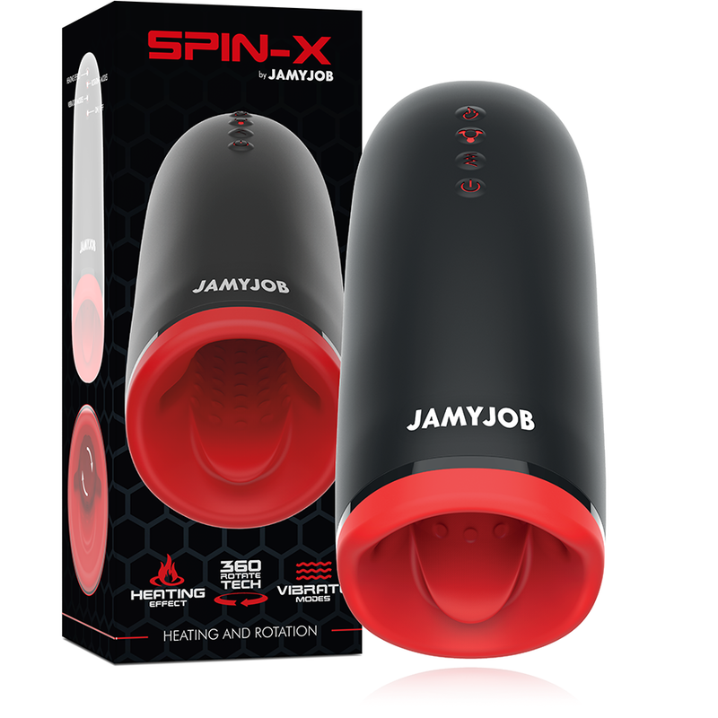 JAMYJOB - MASTURBADOR DE AQUECIMENTO Y ROTAÇÃO SPIN-X