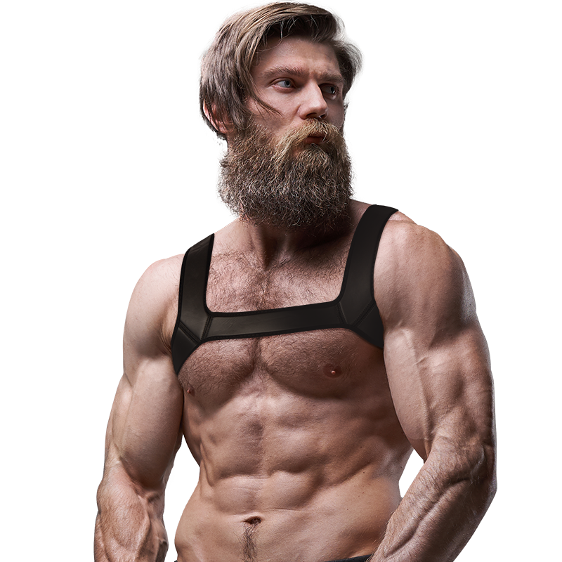Fetiche Actitud Sumisa - Arnês de Peito de Neoprene para Homens Tamanho L