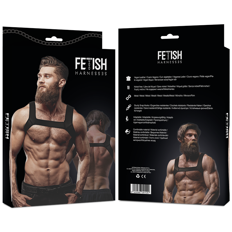 Fetiche Actitud Sumisa - Arnês de Peito de Neoprene para Homens Tamanho L