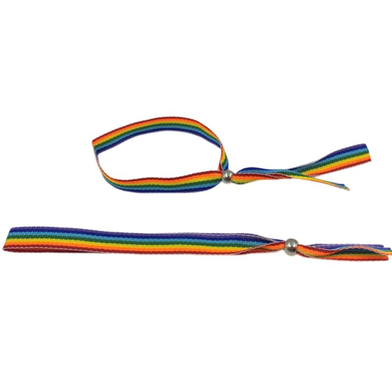 ORGULLO - PULSEIRA DE BOLA DE PRATA BANDEIRA LGBT