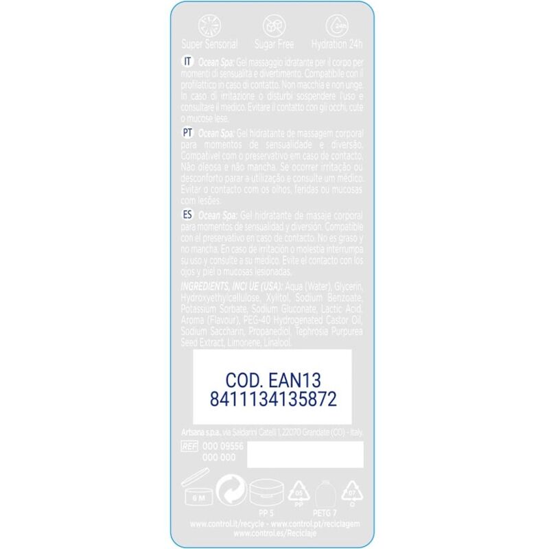 CONTROL - MASAJE 2 EN 1 &amp; PRAZER MAR MEDITERRNICO 200 ML