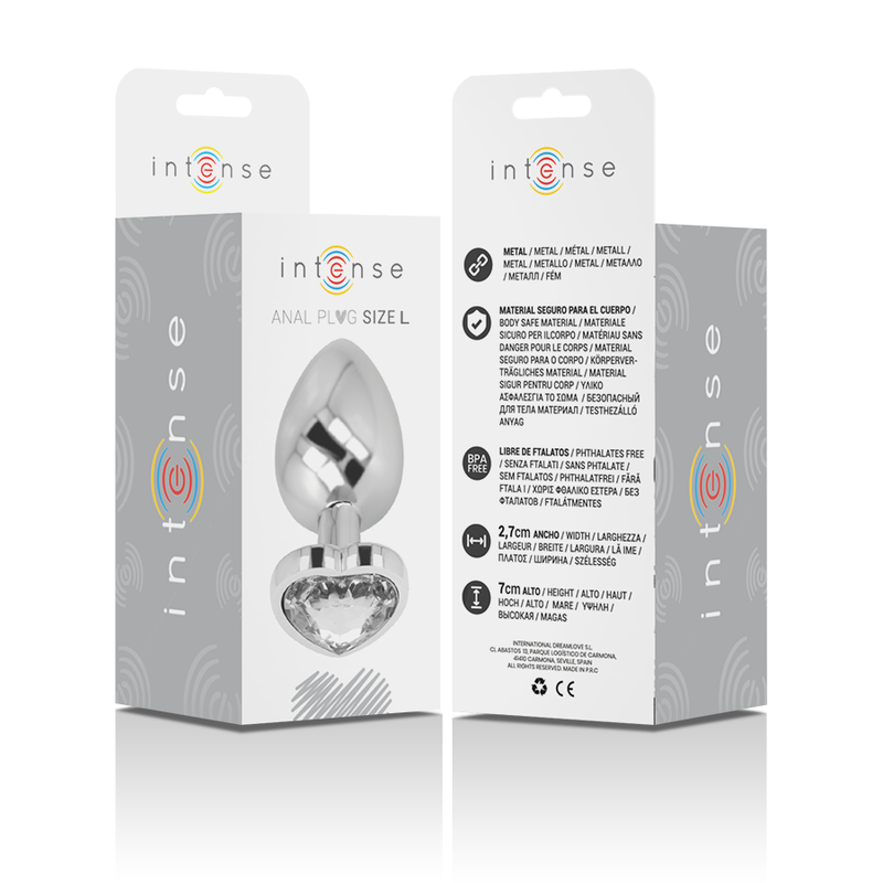 INTENSO - PLUG ANAL METAL ALUMÍNIO BRANCO CORAO TAMANHO L